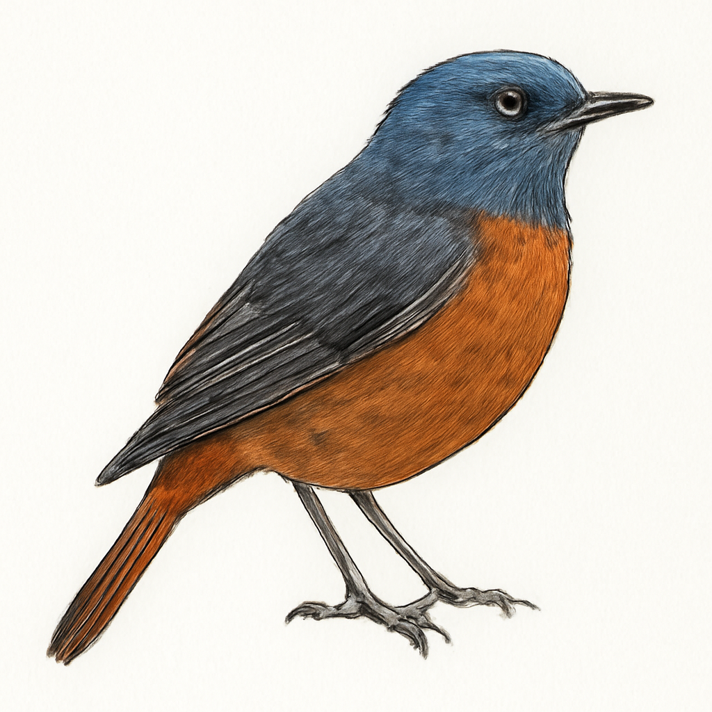 Illustrazione di Blue-fronted Redstart