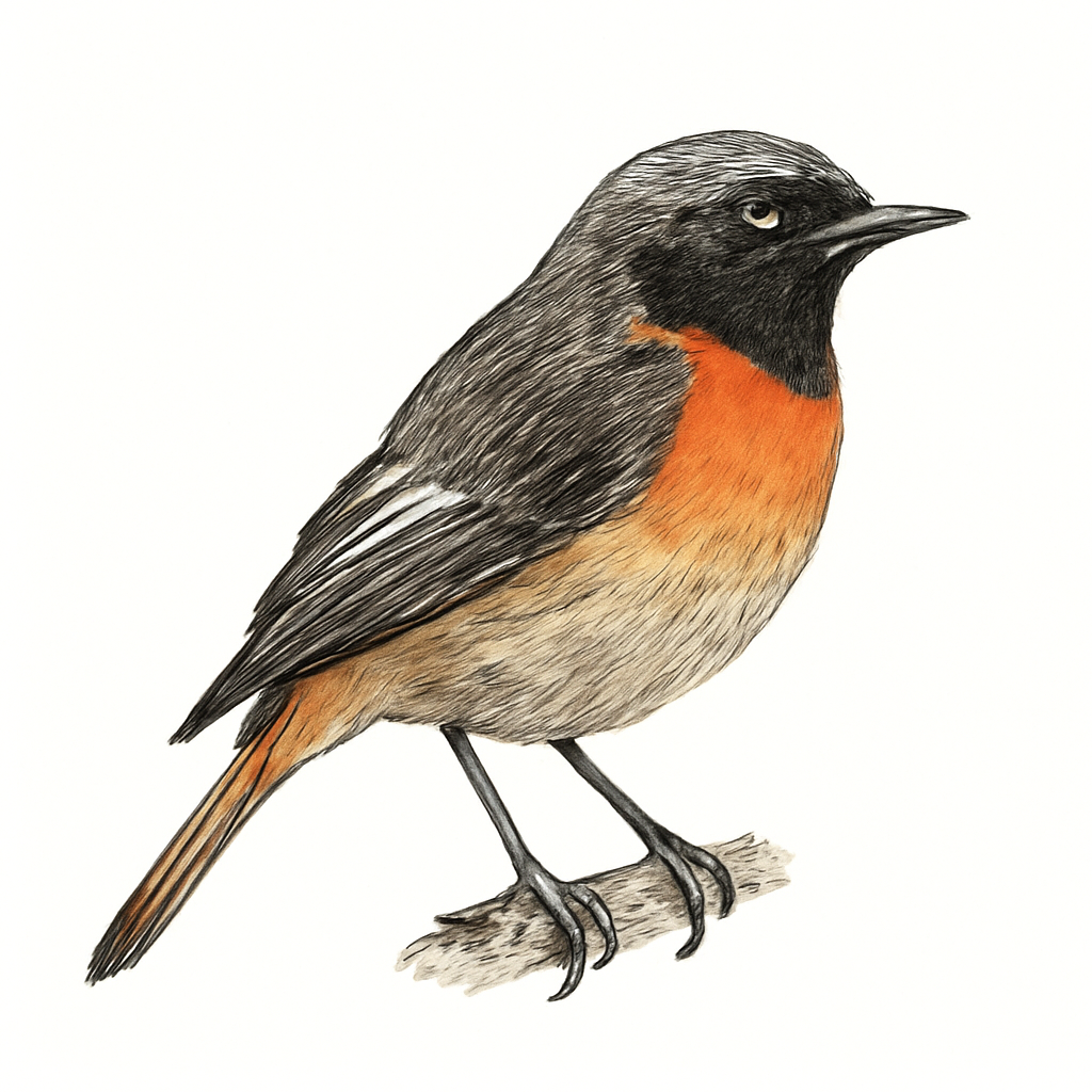 Rufous-backed Redstart illustration
