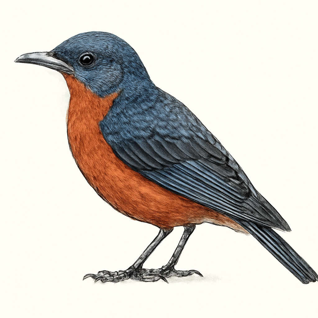Ilustração de chestnut-bellied rock-thrush