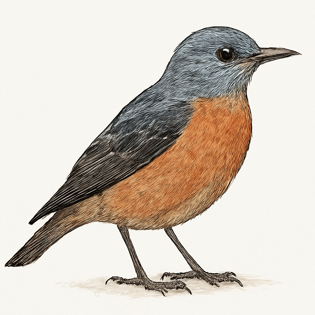 Common Rock Thrush illustration