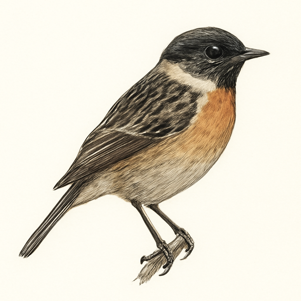 European Stonechat illustration