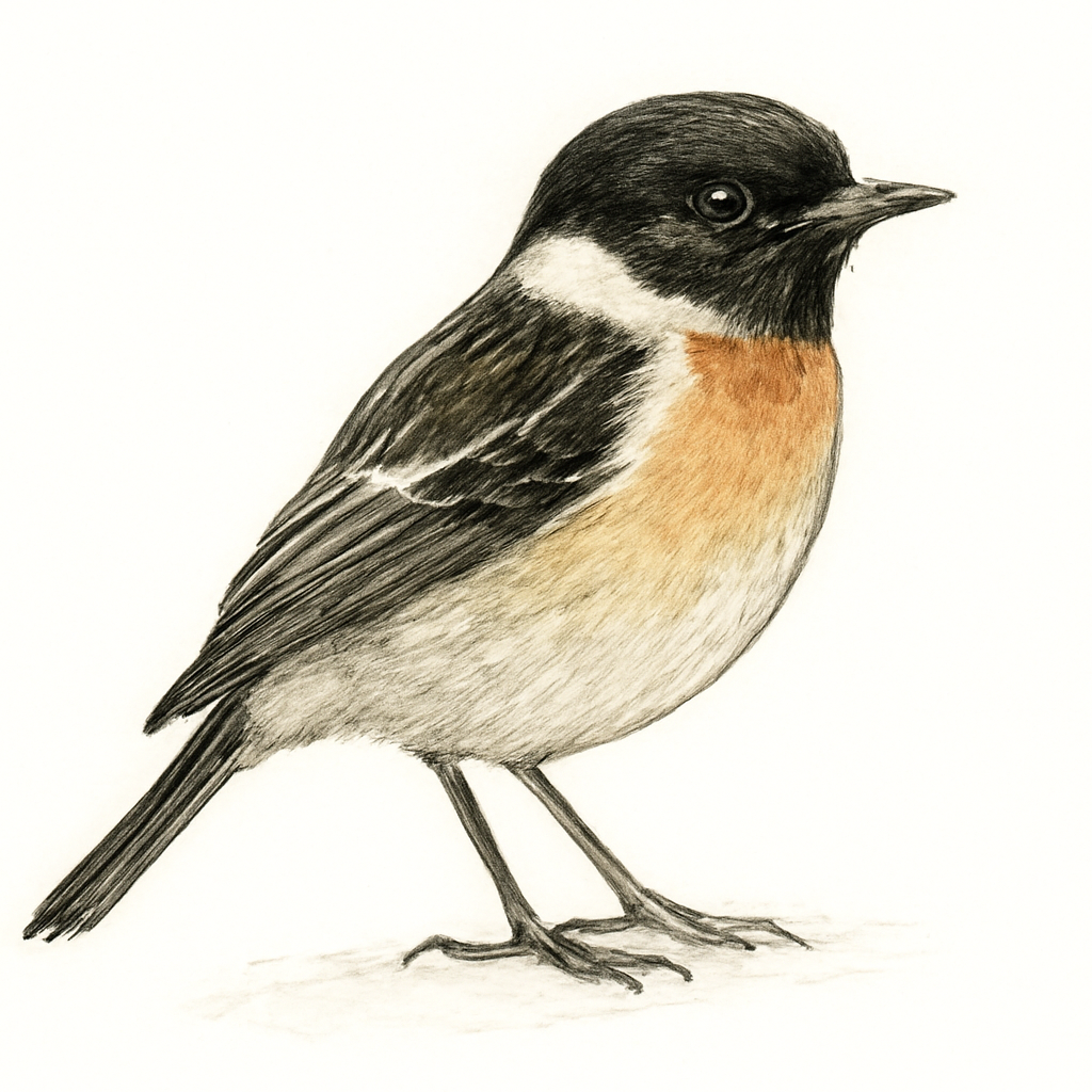 Amur Stonechat illustration