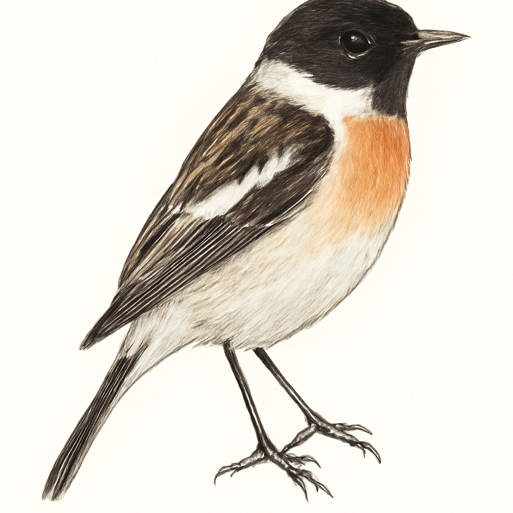 Ilustración de Tarabilla Coliblanca