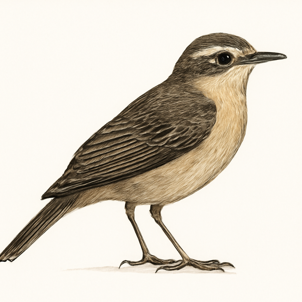 Illustration von Sichelschwingenschmätzer