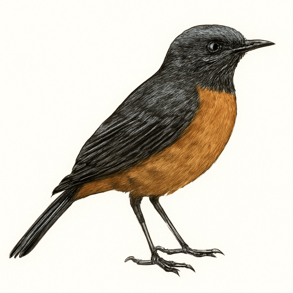 Illustration de Traquet à ventre roux