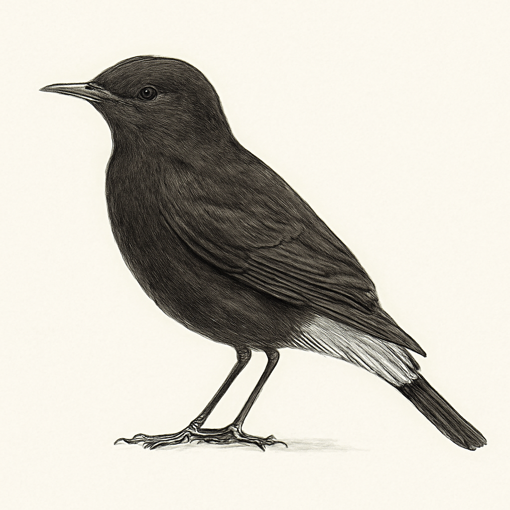 Black Wheatear illustration