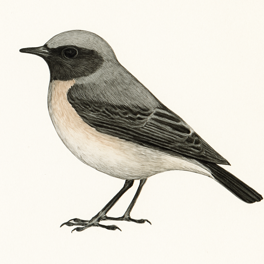 Mourning Wheatear illustration
