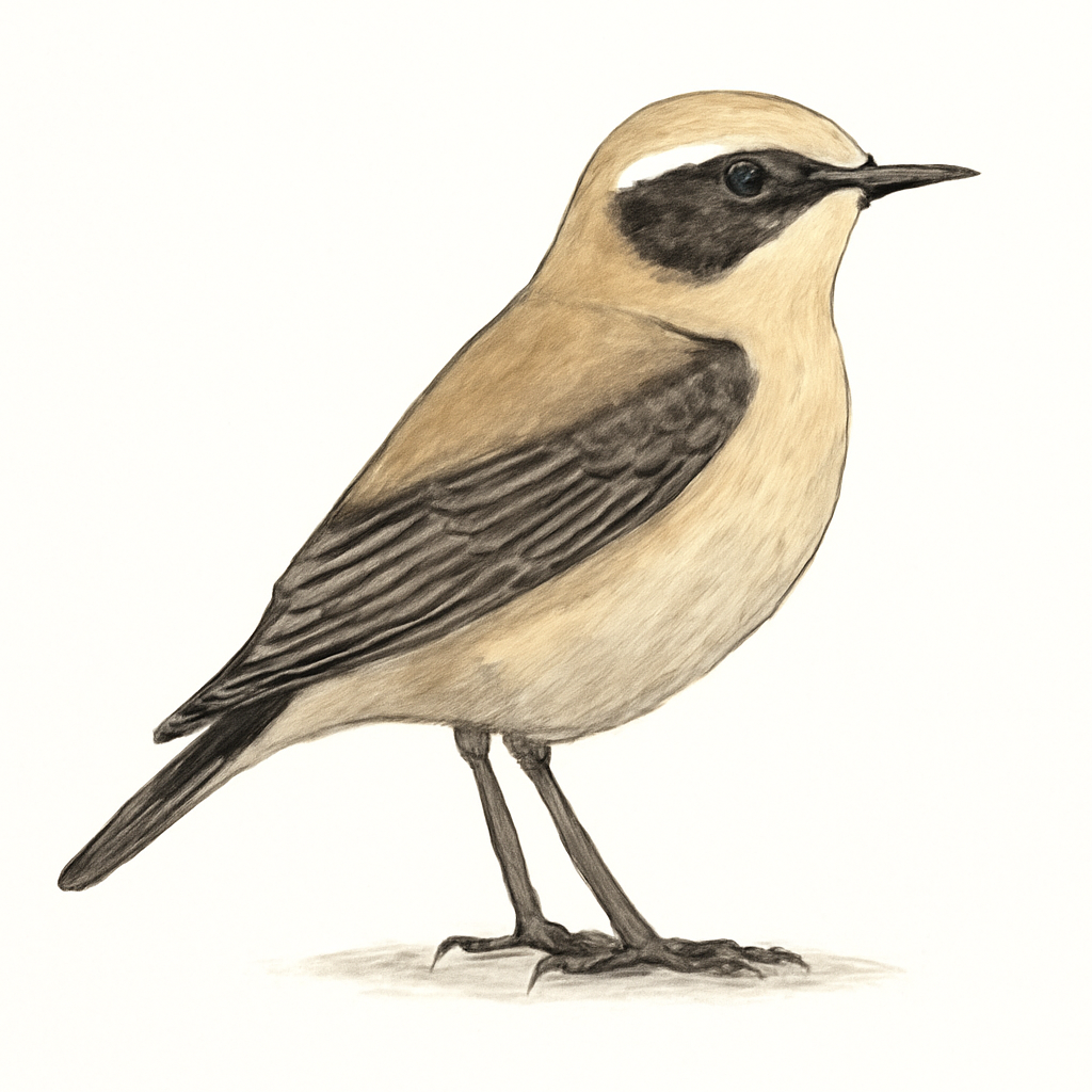 Illustration von Rostbürzel-Steinschmätzer