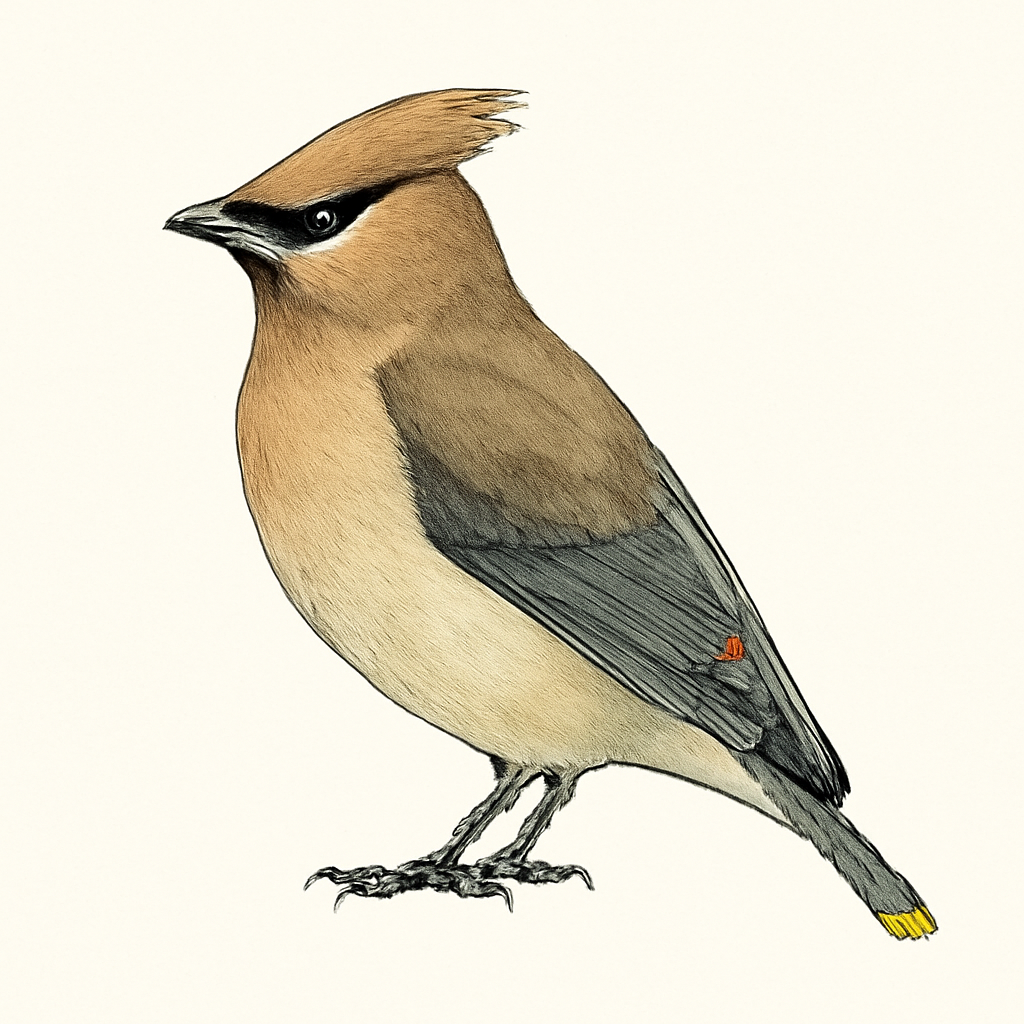 Illustratie van Cederpestvogel