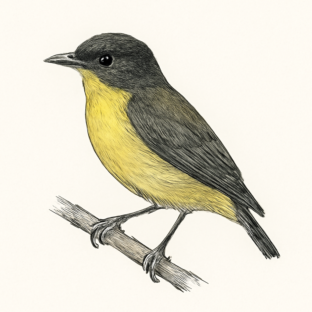 Illustration von Goldbrust-Mistelfresser