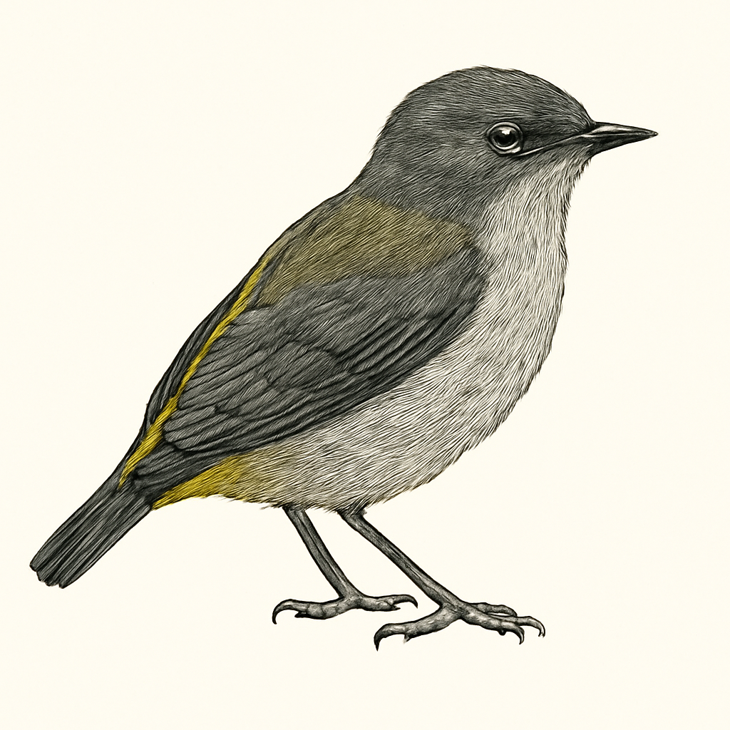 Illustration de Dicée à croupion jaune