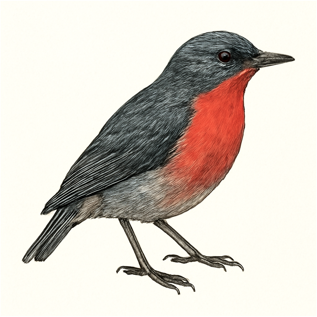 Illustration von Rubinkehl-Mistelfresser