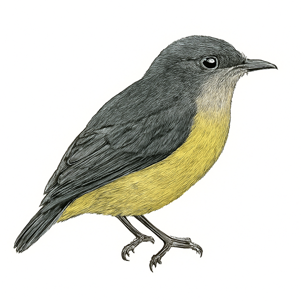 Ilustração de yellow-vented flowerpecker