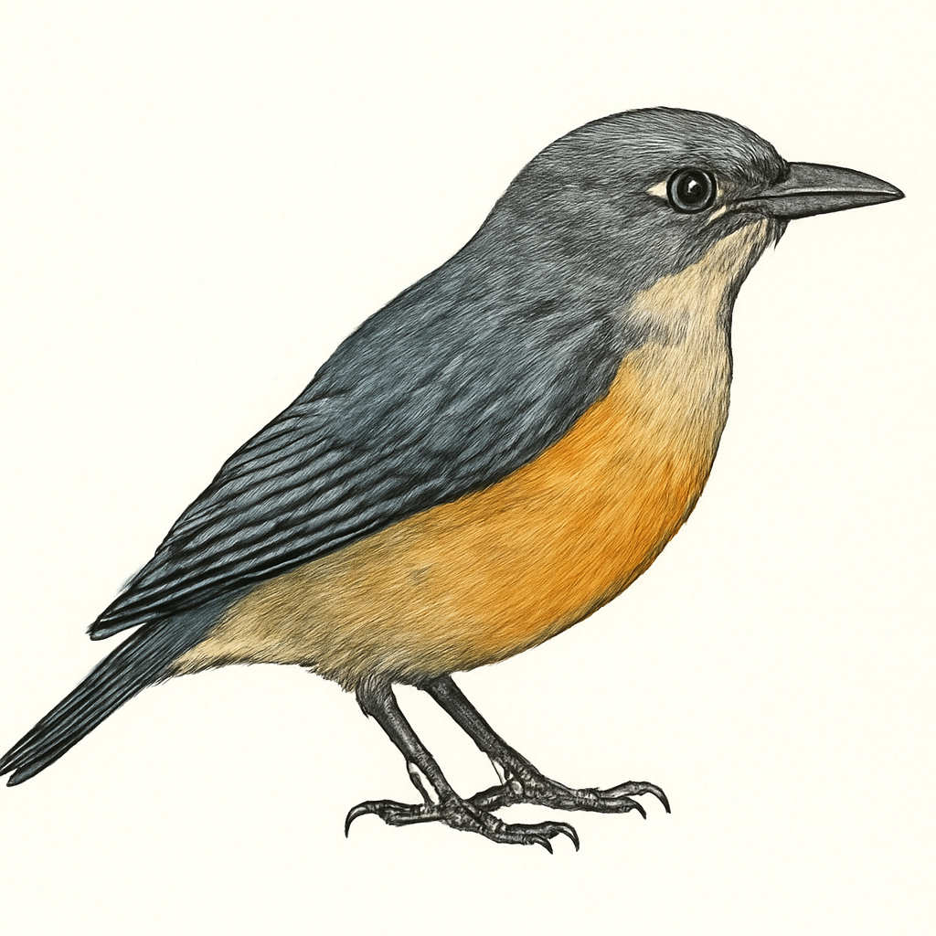 Illustration von Orangebauch-Mistelfresser