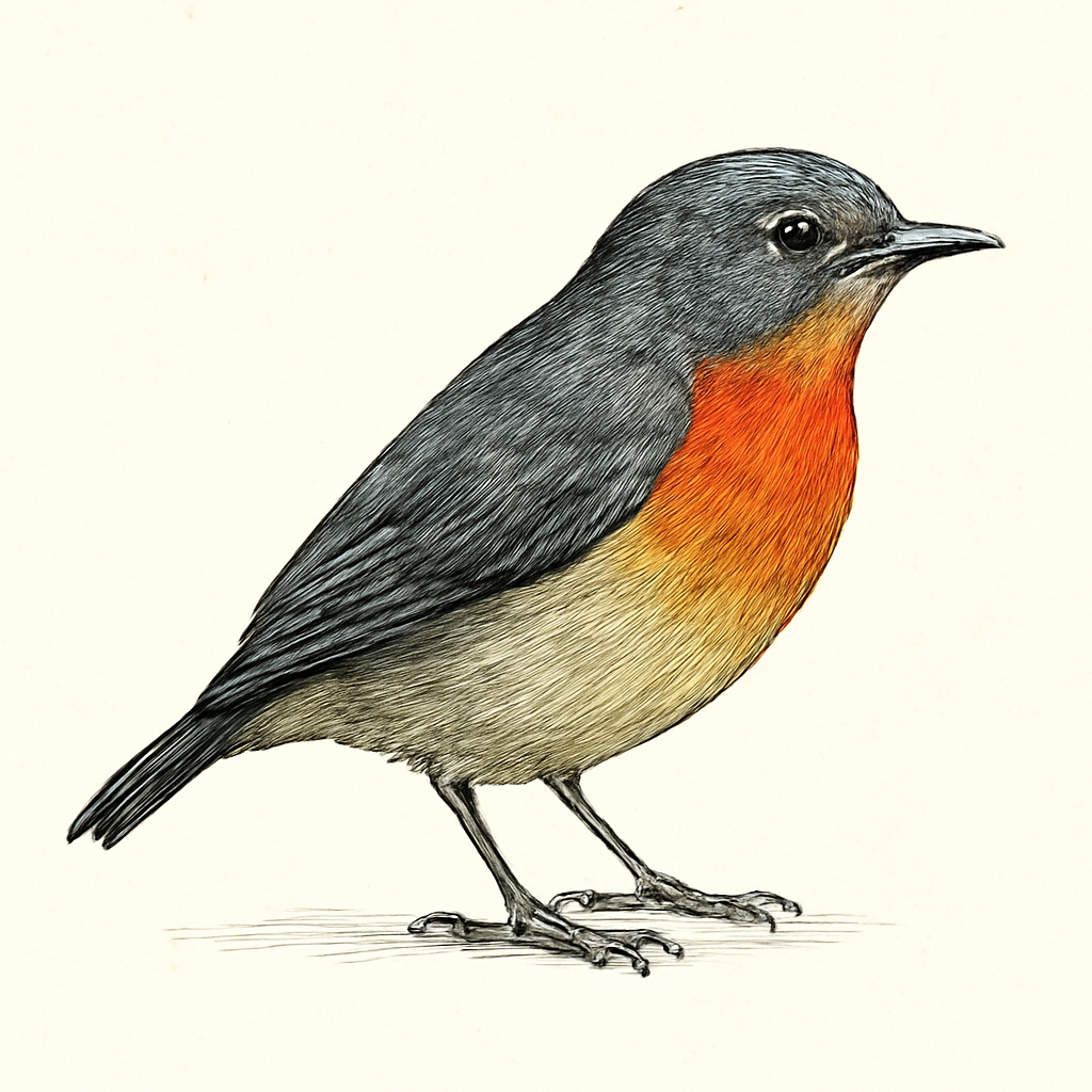 Ilustração de fire-breasted flowerpecker