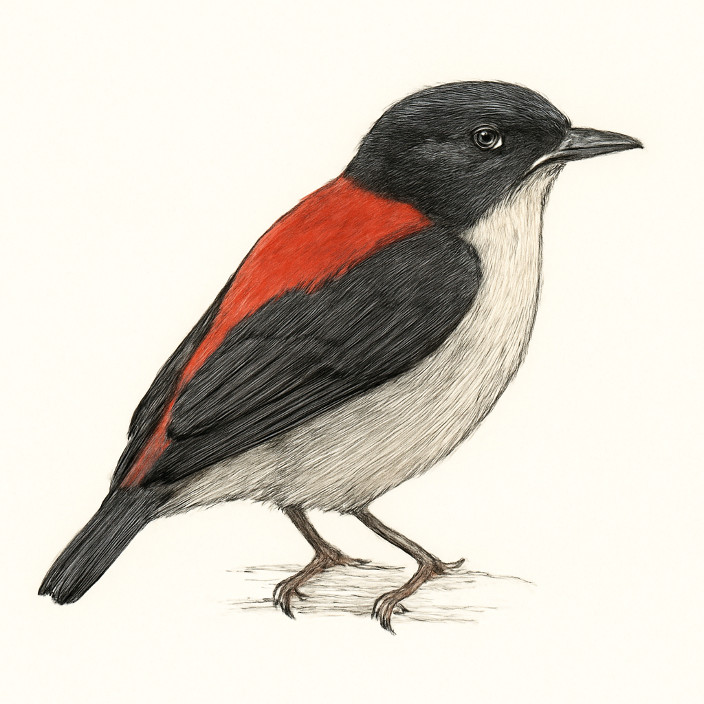 Illustration von Scharlachmistelfresser