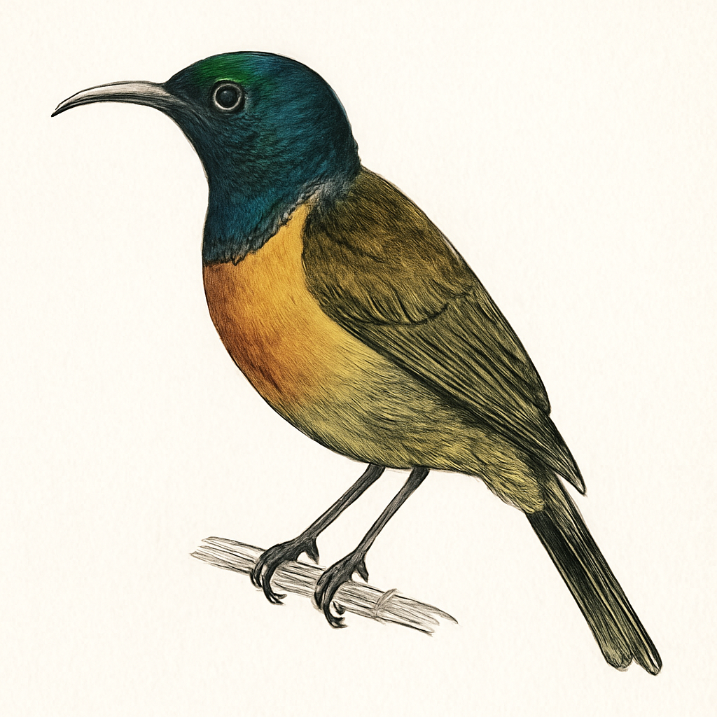 Illustration von Laubnektarvogel