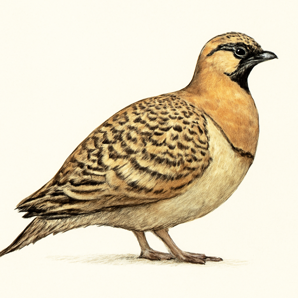 Black-faced Sandgrouse illustration
