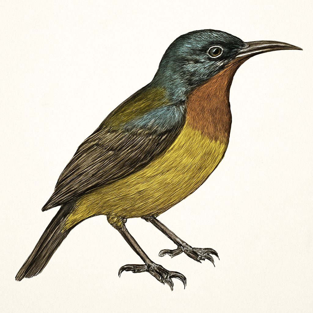 Illustration von Braunkehl-Nektarvogel