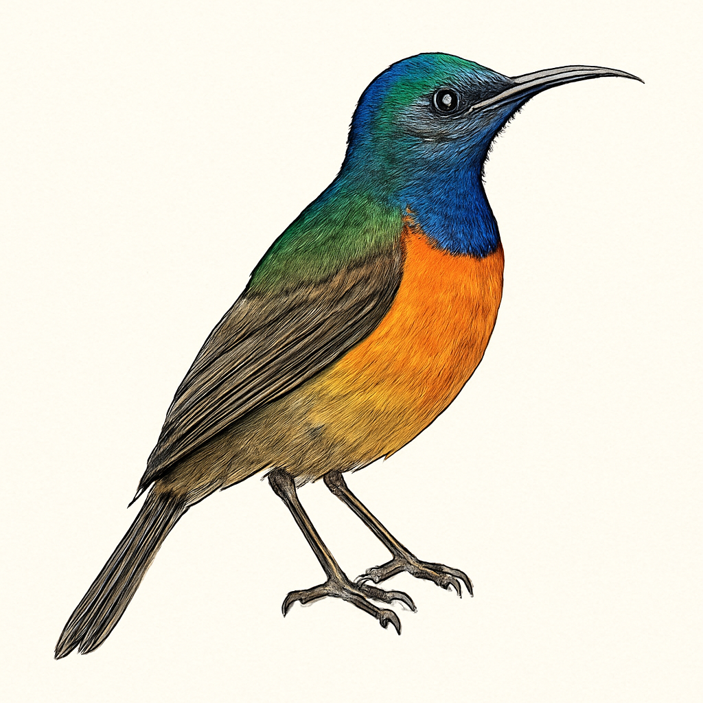 Ilustração de orange-breasted sunbird