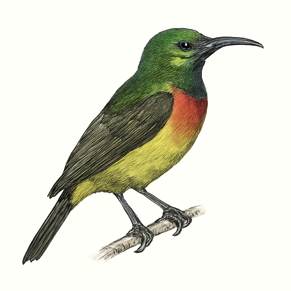 Ilustración de Suimanga Cabeciverde