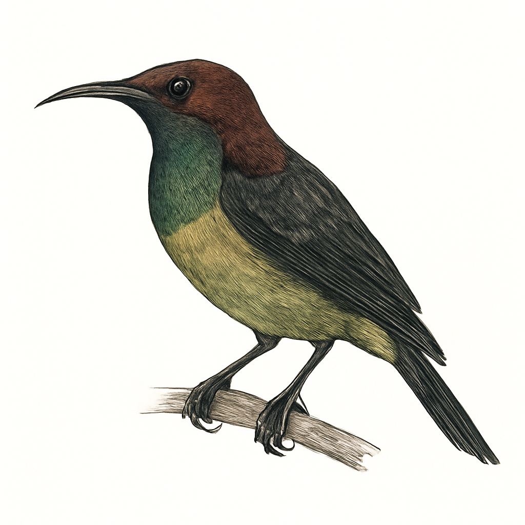 Illustratie van Groenkeelhoningzuiger