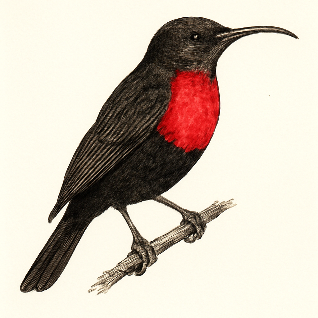 Illustration de Souimanga à poitrine rouge