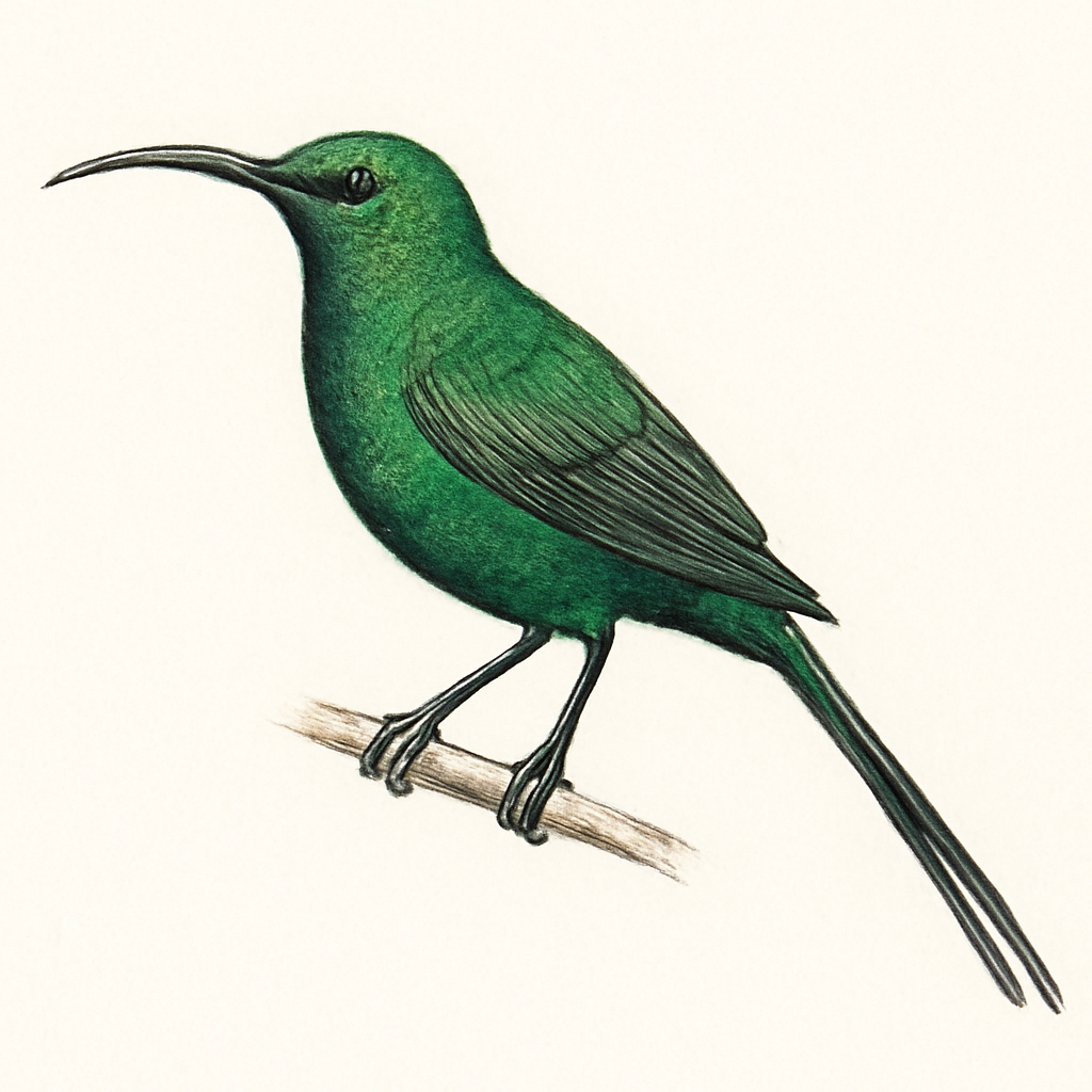 Illustration von Malachitnektarvogel