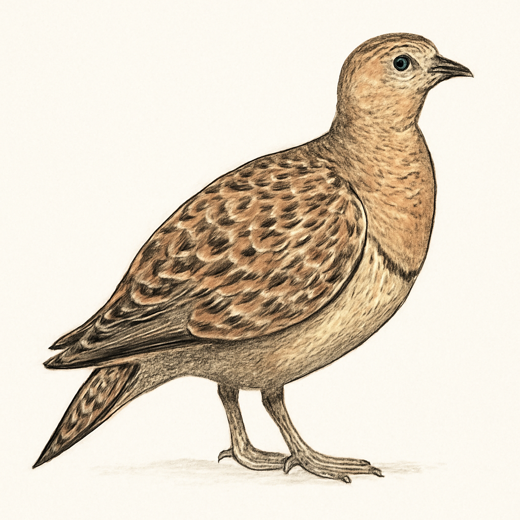 Illustration von Bindenflughuhn