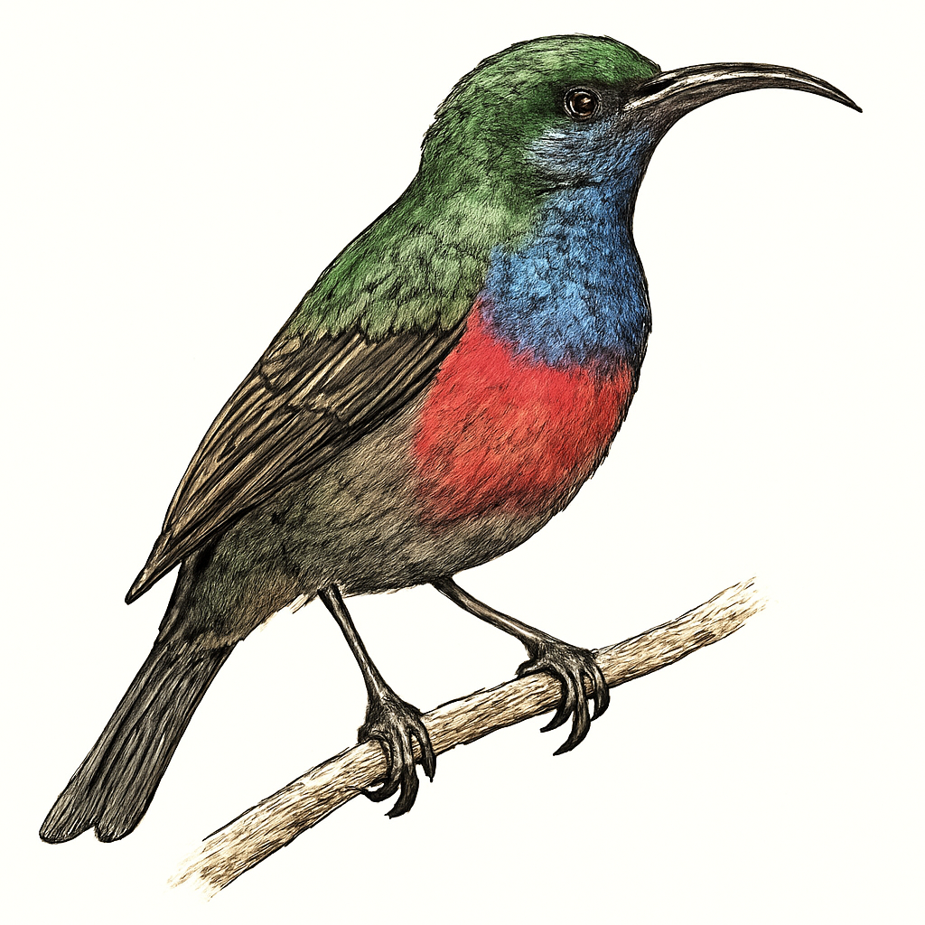 Illustratie van Groenbuikfeeënhoningzuiger
