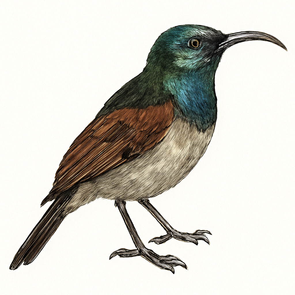 Illustration von Rotflügel-Nektarvogel