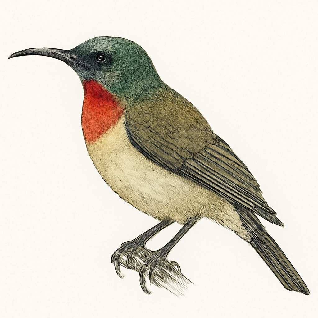 Illustratie van Angolese honingzuiger