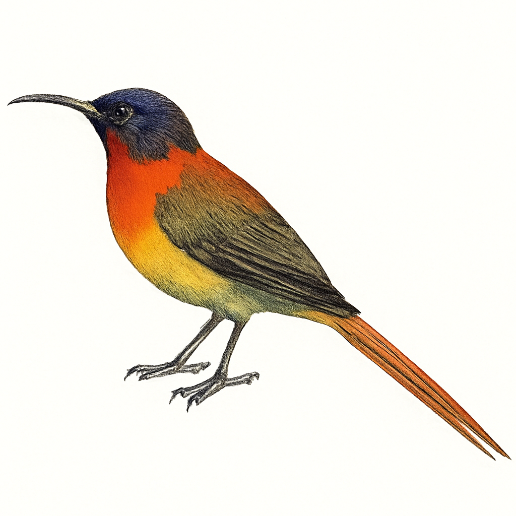Illustrazione di Fire-tailed Sunbird