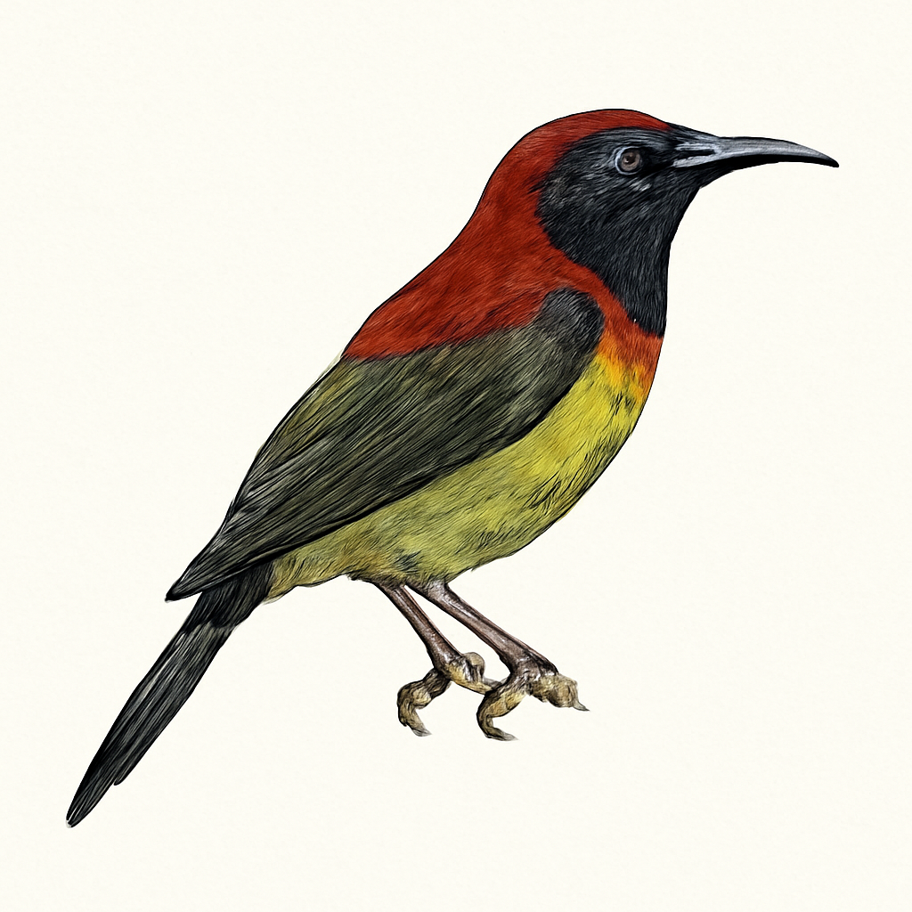 Ilustração de black-throated sunbird
