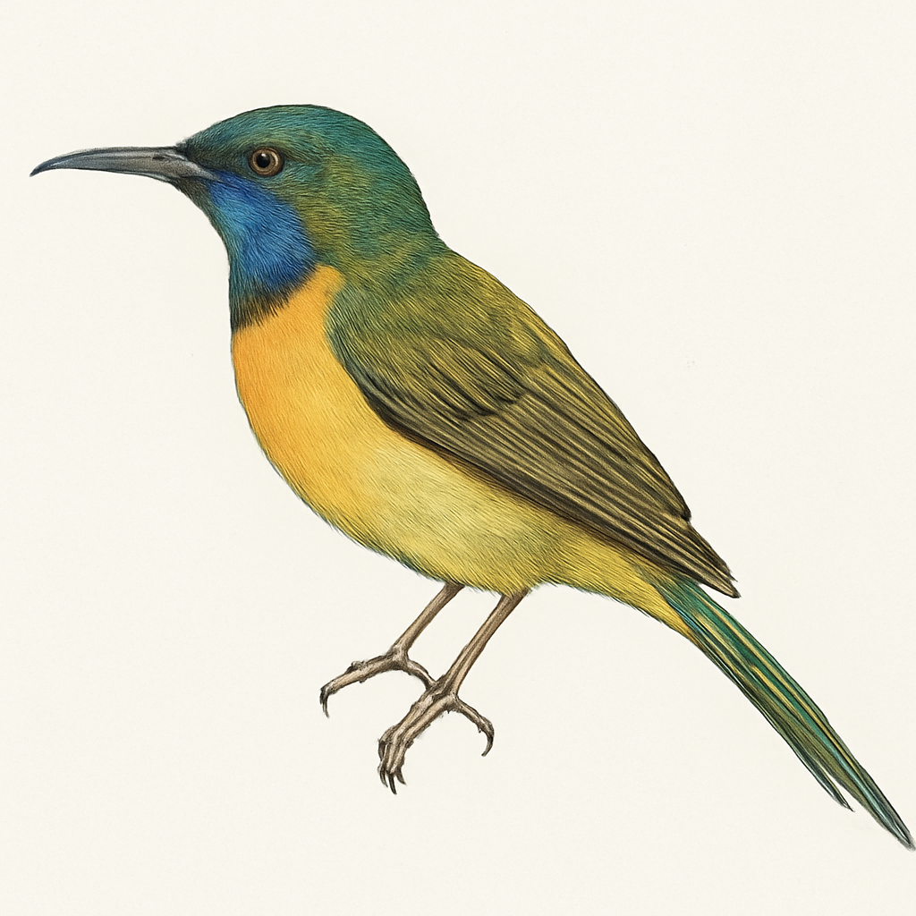 Illustratie van Groenstaarthoningzuiger