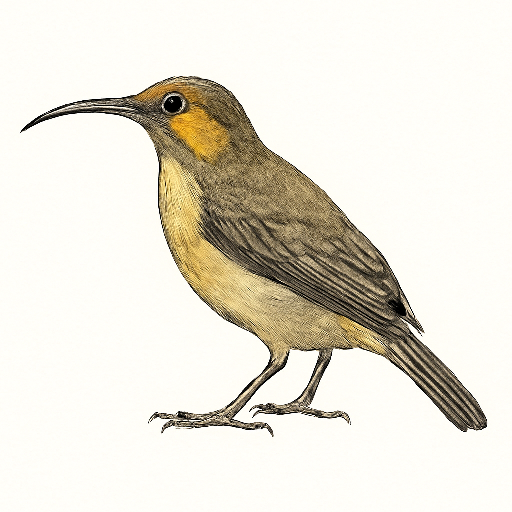 Illustrazione di Yellow-eared Spiderhunter