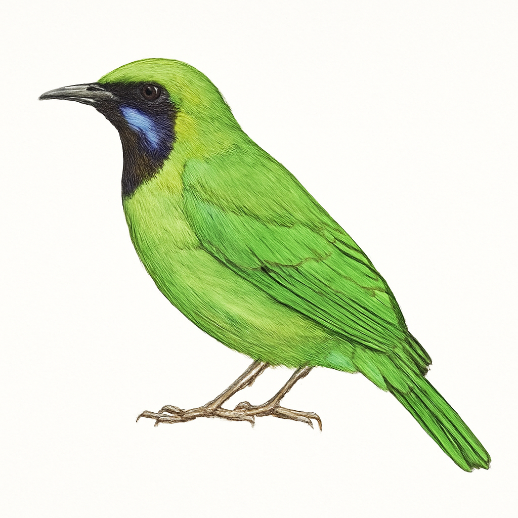 Jerdon's Leafbird illustration