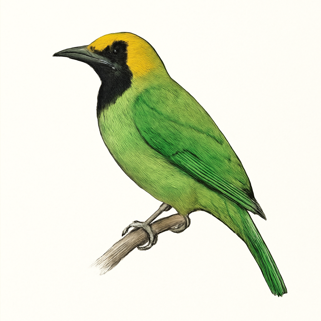 Ilustração de golden-fronted leafbird