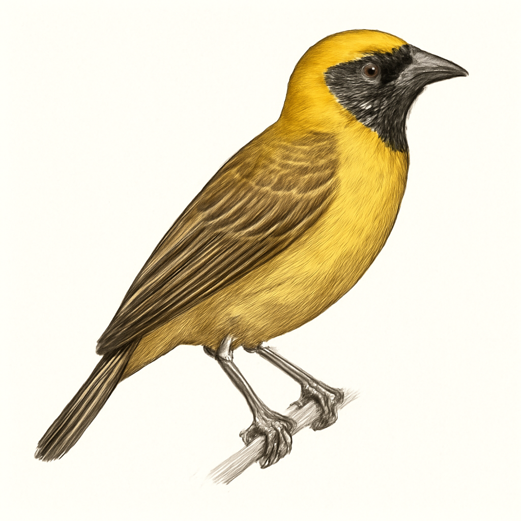 Illustration von Schwarzkinnweber