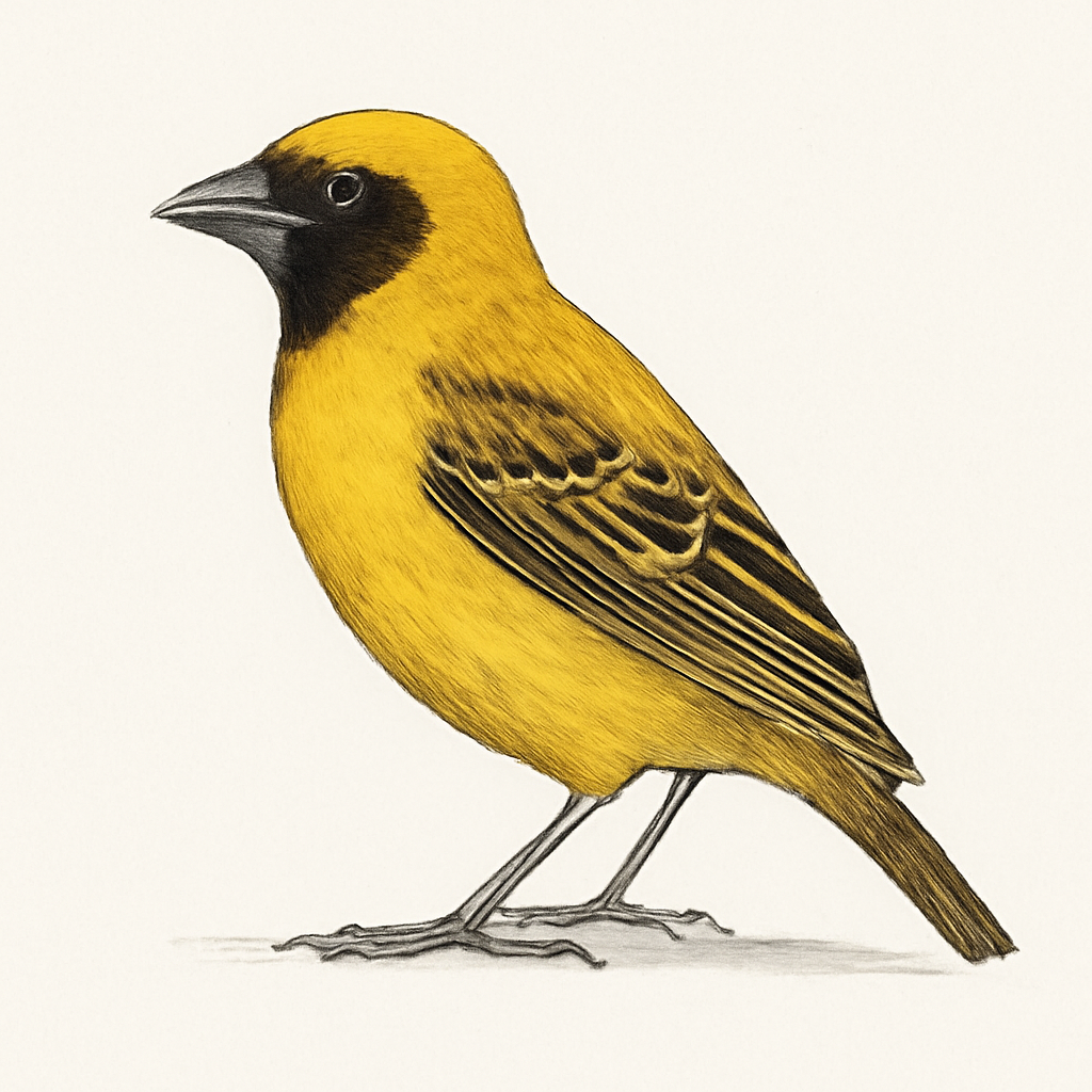 Vitelline Masked-Weaver illustration