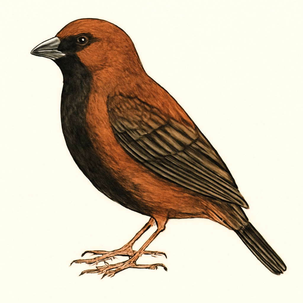 Chestnut-and-black Weaver illustration
