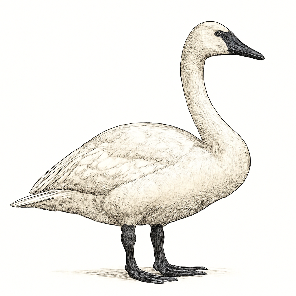 Illustration von Trompeterschwan