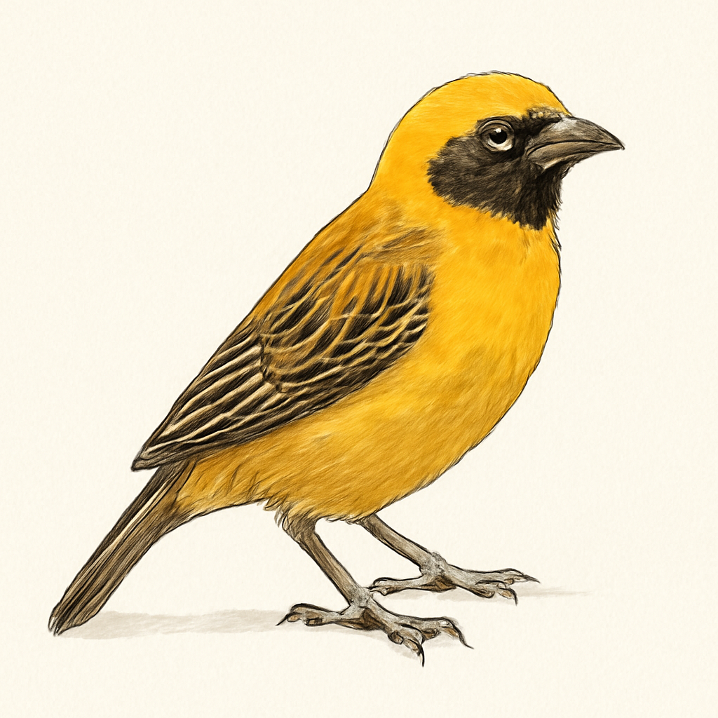 Illustration von Kernbeißerweber