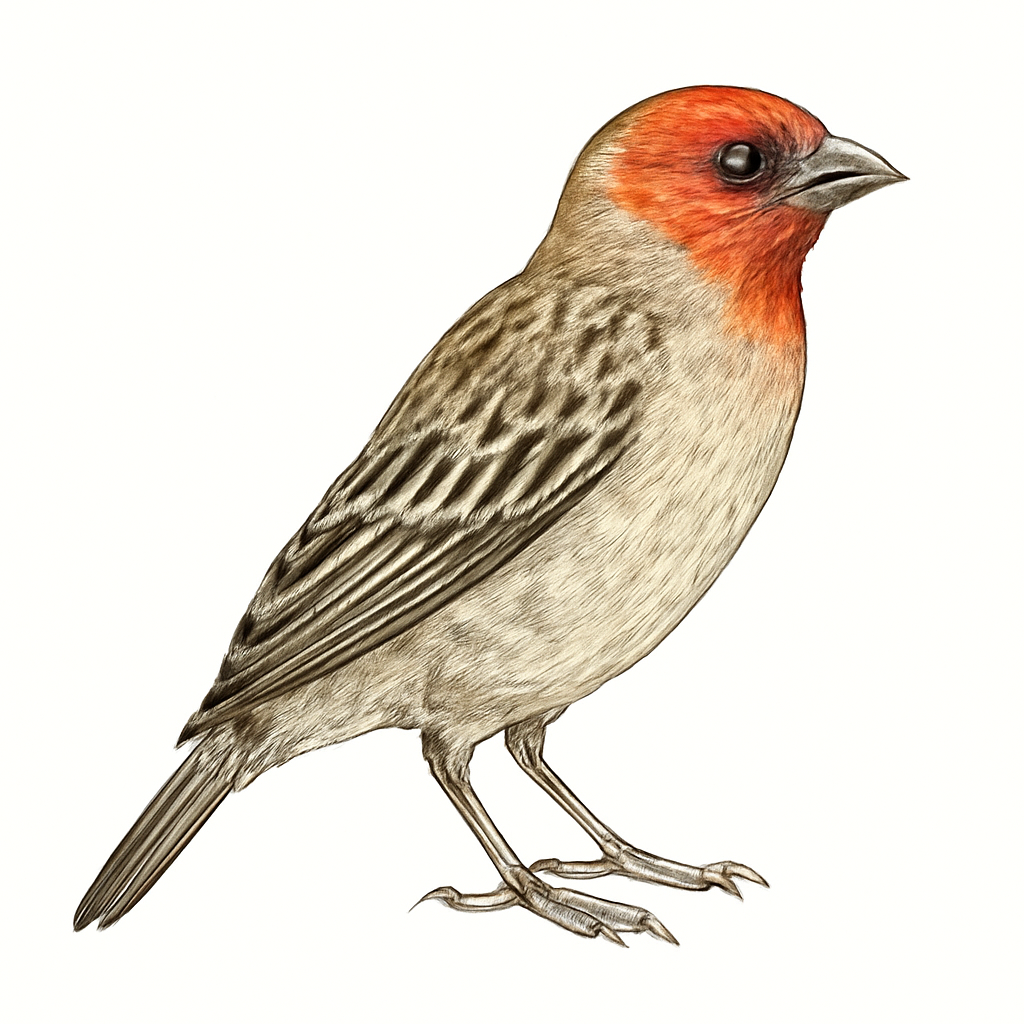 Ilustração de pardal-de-cabeça-vermelha