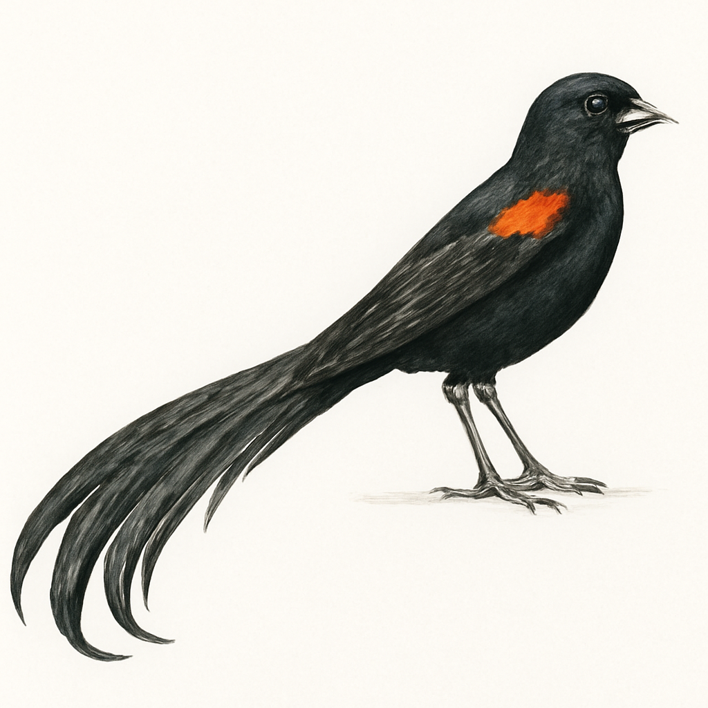Illustrazione di Fan-tailed Widowbird