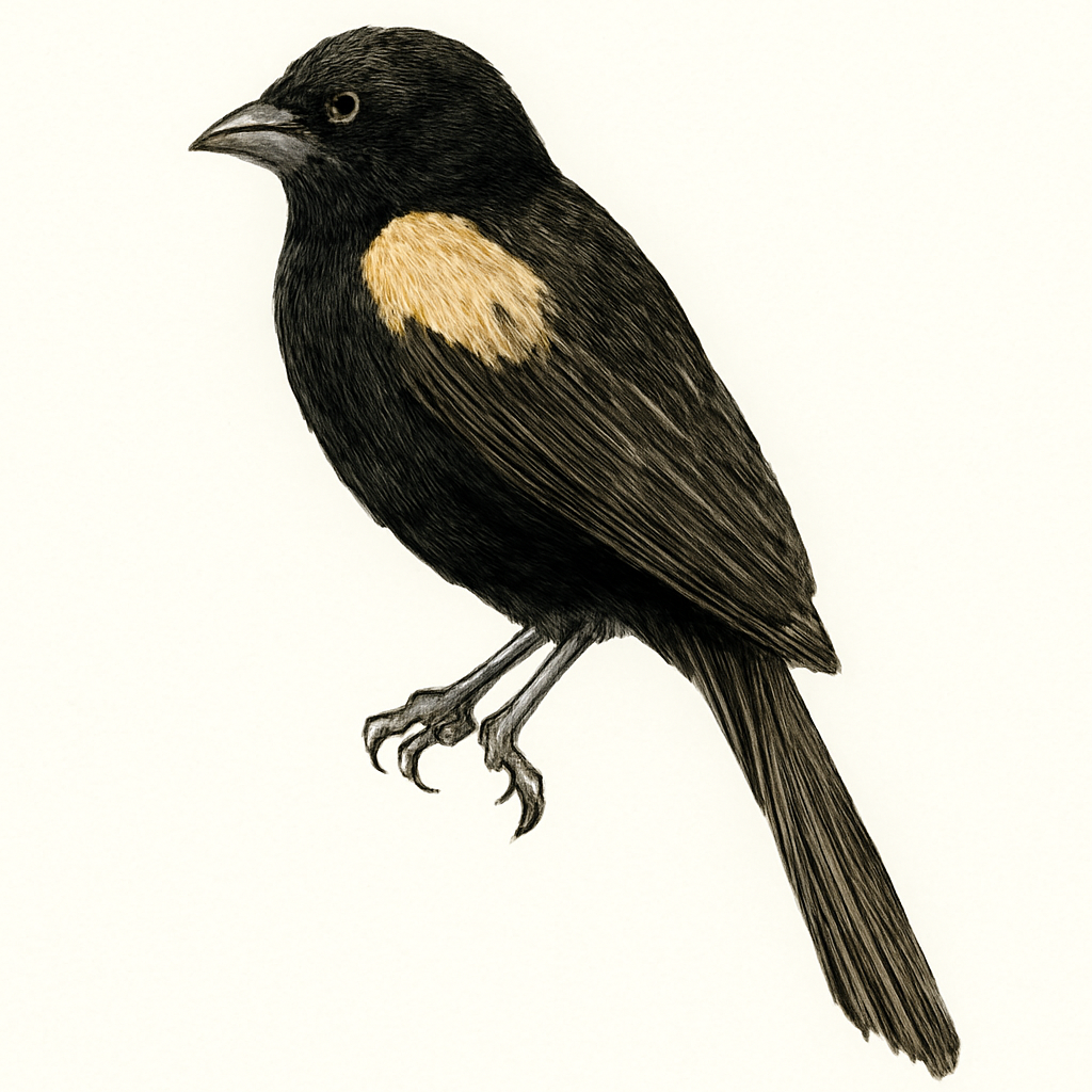 Ilustração de buff-shouldered widowbird