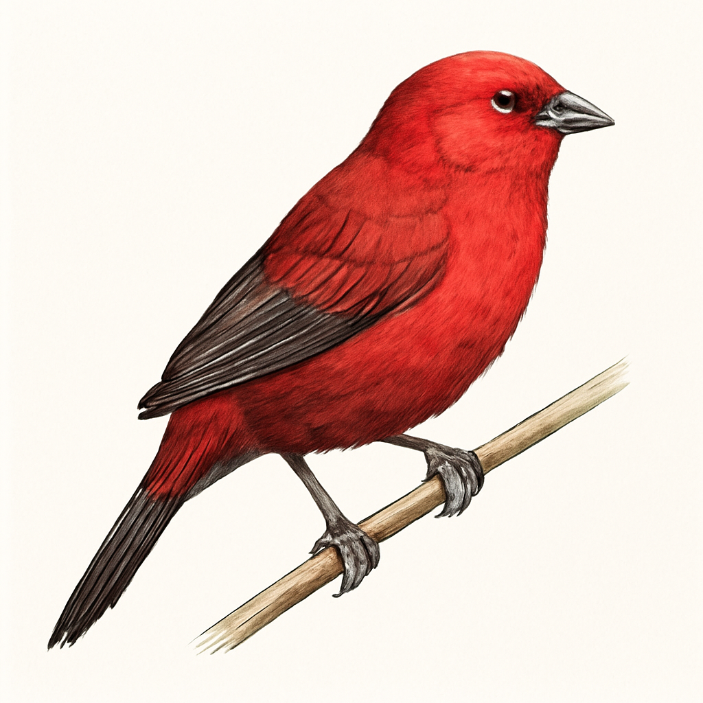 Crimson Finch illustration