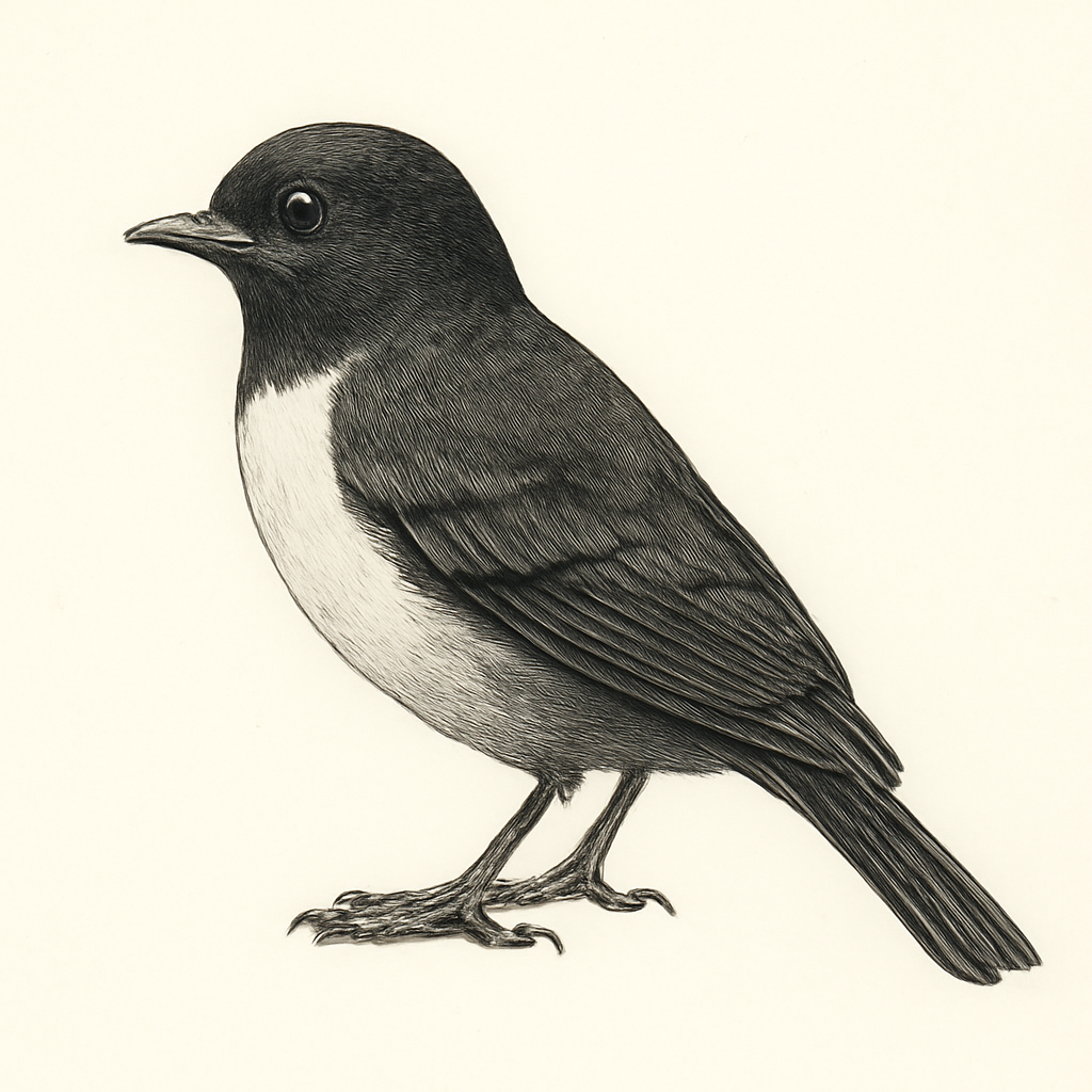 Illustration de Nigrette à ventre blanc