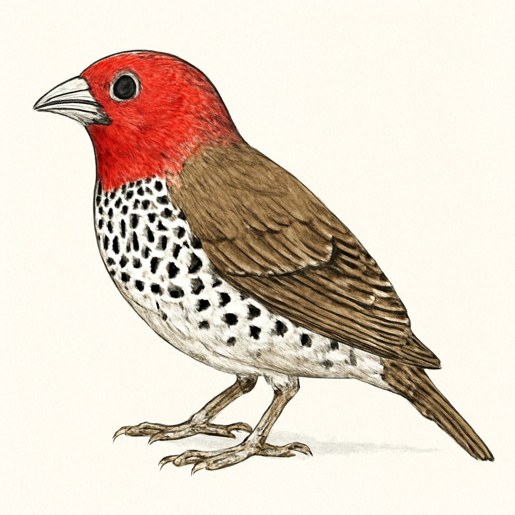 Illustration von Rotkopfastrild