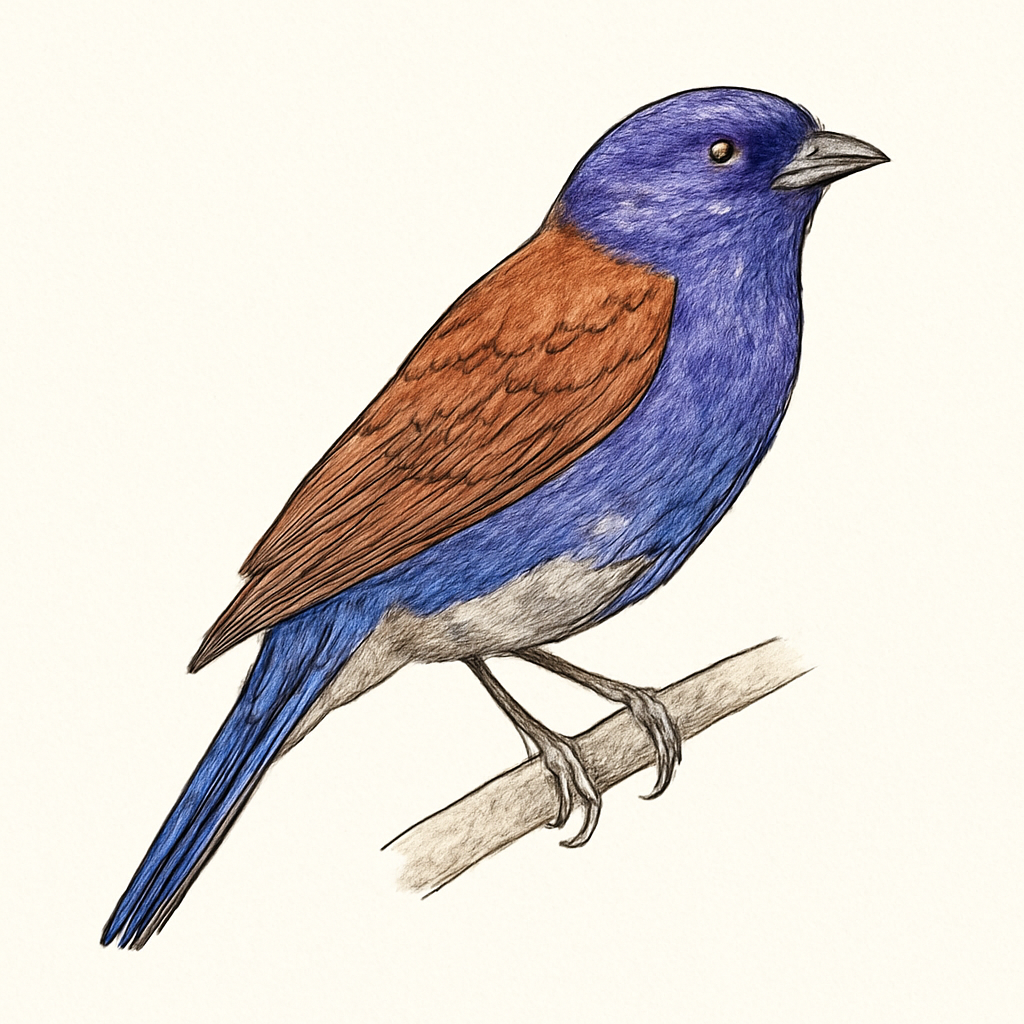 Illustratie van Blauwbuikgranaatastrild